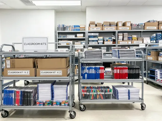 School district supply room